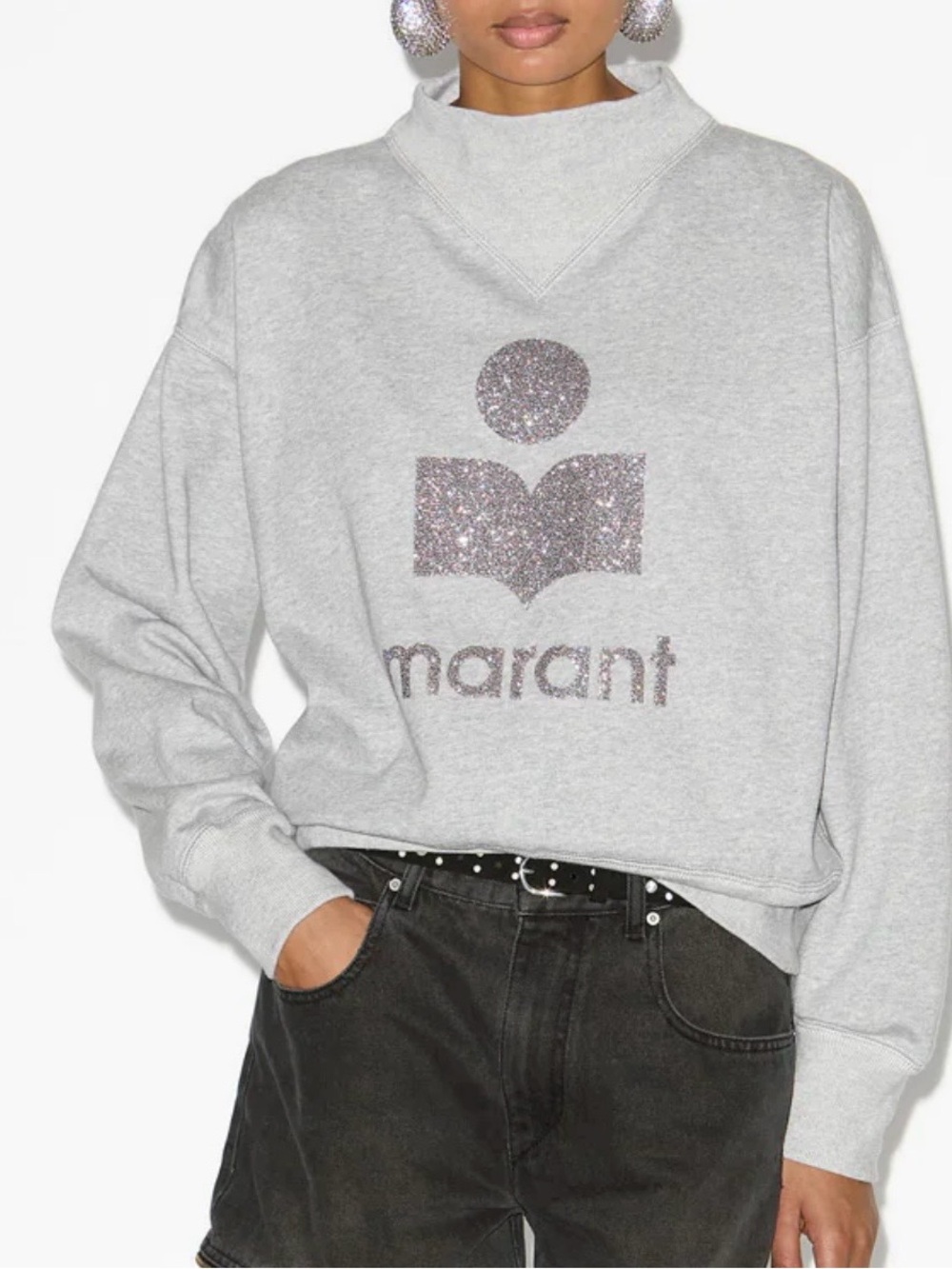 Isabel Marant Glitter Logo Grey Sweatshirt - Picture 5 of 5